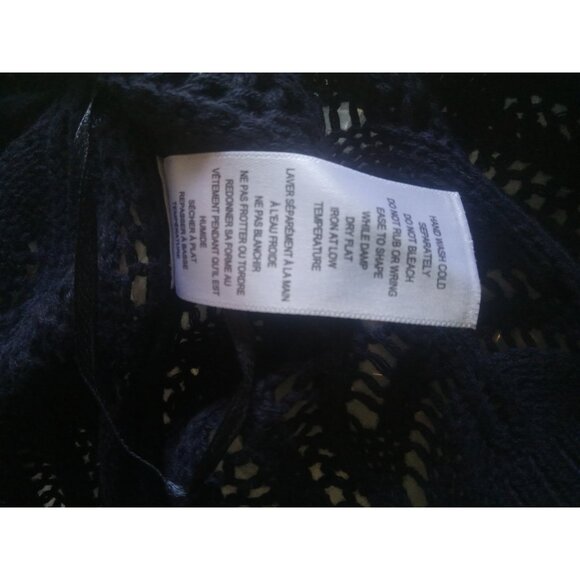 Cleo Cotton Black Crochet Cardigan Cover Up Long Sleeve Size Small - Picture 5 of 8